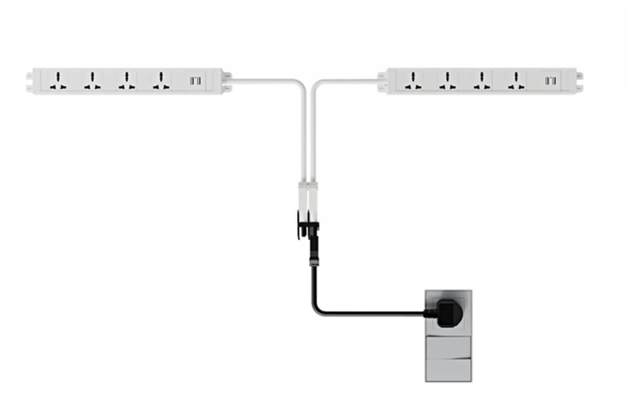 4x Users Under-Desk Cable Management