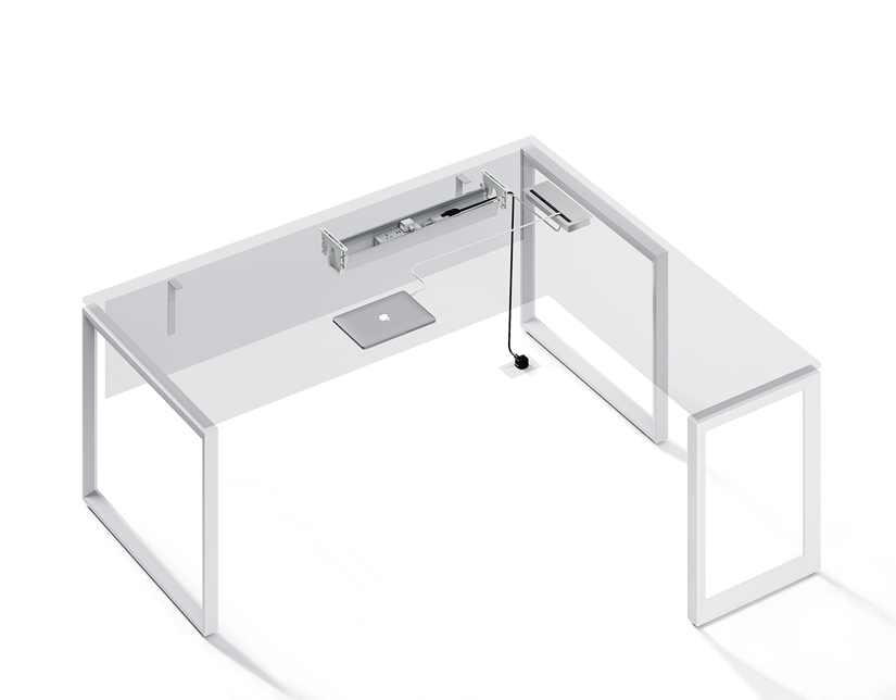 Single User Under-Desk Interlink Power Access and Cable Management Solution