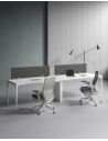 ARC Designer Series White Cluster of 2x Single Line Workstation