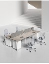 AVA Series Cluster of 4 White Stone Grey Face to Face Workstation