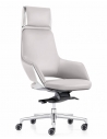 Crown Beige Genuine Leather Executive Chair