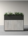 ECO Planter  3 Doors Cabinet Black with Lockable Push Open Doors Urban Concrete