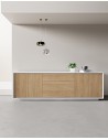 EDGE Metropolitan White Low Height with Zinc Alloy Base Cabinet