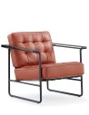 Lara Rust Brown Genuine Leather Lounge Chair
