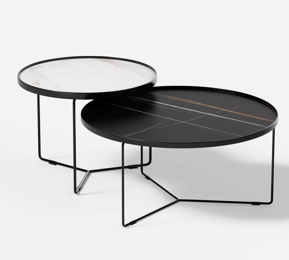 Cliff Marble Top Coffee Table Set