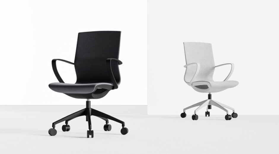 Marics White and Black Task Chair