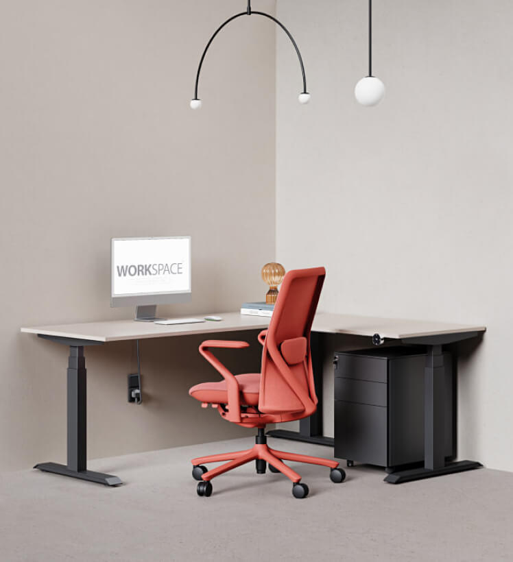 Max Series Triple Motor L-Shape Height Adjustable Desk
