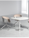 Milan White Powder Coated White Round Meeting Table