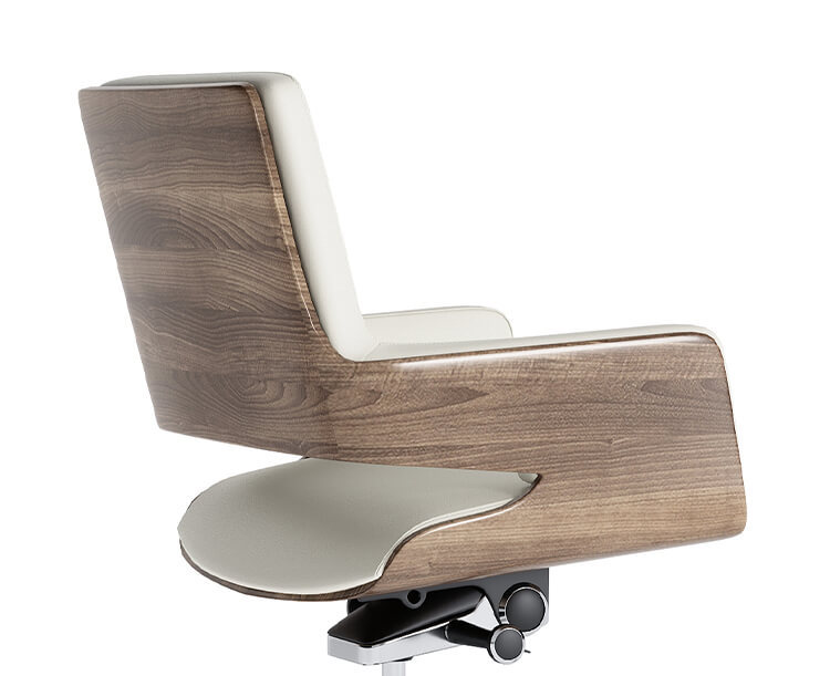 Opus Genuine Aniline Leather with Wood Insert Executive Chair