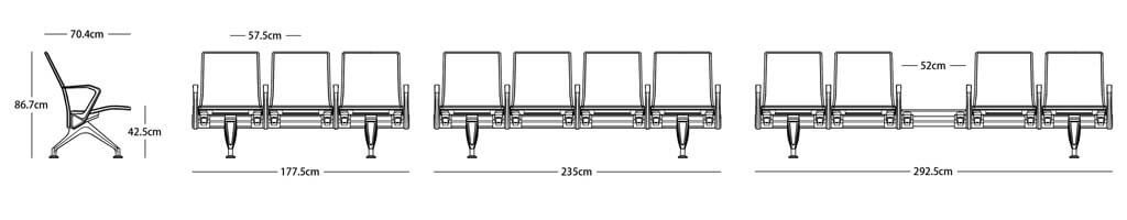 airport public chairs diagram