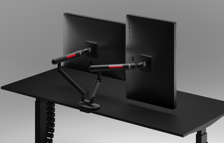 Saber Dual Arm Monitor Desk Mount Stand