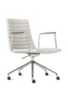 Simon White Genuine Leather Designer Chair